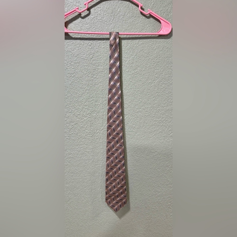 Dockers Geometric Brown and Blue Men's Tie - Picture 4 of 4